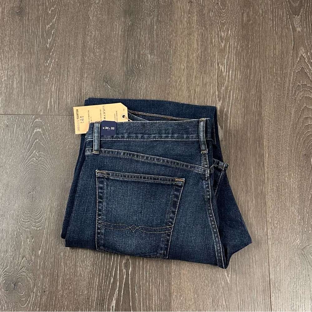 Lucky Brand Menโs Straight Jeans - Dark Blue Denim